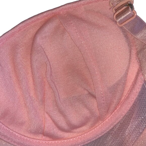 NEW Convertible Bra Panty Set Tie Back Halter Adjust Removable Strap Pink 36B - Picture 5 of 14